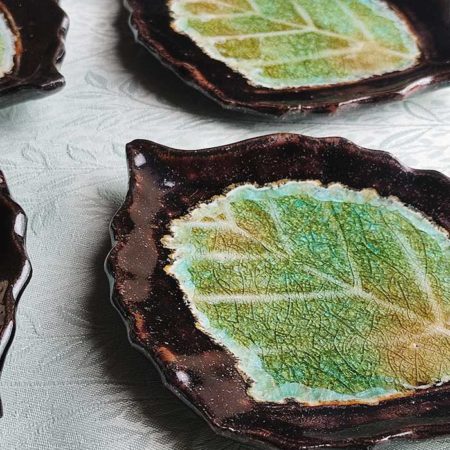 Shigaraki ware leaf shape plate j-okini malta