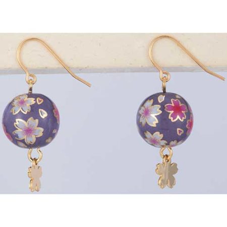 Sakuradama Earrings and Hair Pin | Purple
