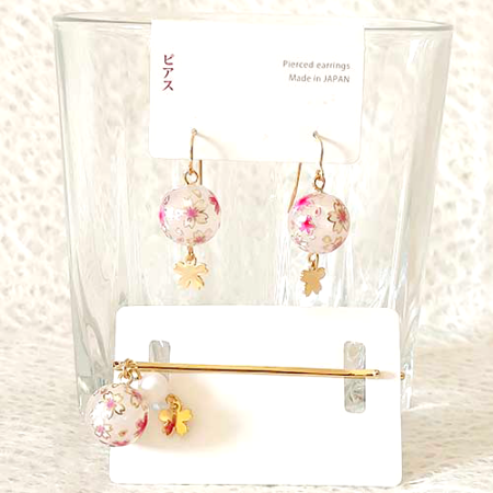 Sakuradama Earrings and Hair Pin | Transparent