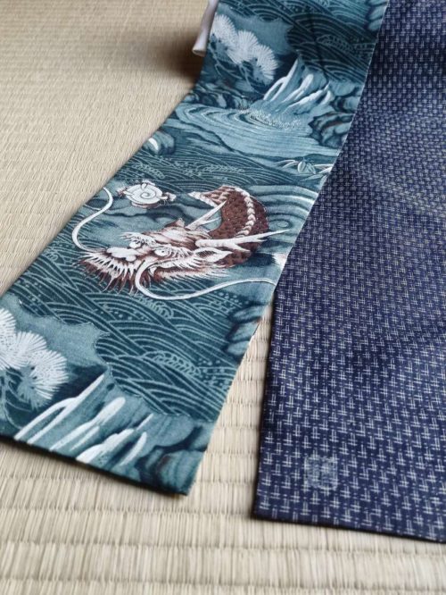 Handamde Kimono Scarf Wool | Dragon & Tiger