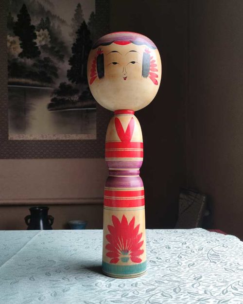 Vintage Traditional Kokeshi doll Yajiro style 31cm