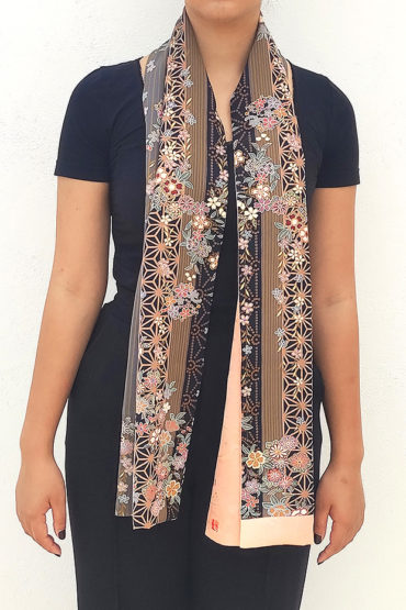 Handmade Kimono Silk Scarf | Asanoha