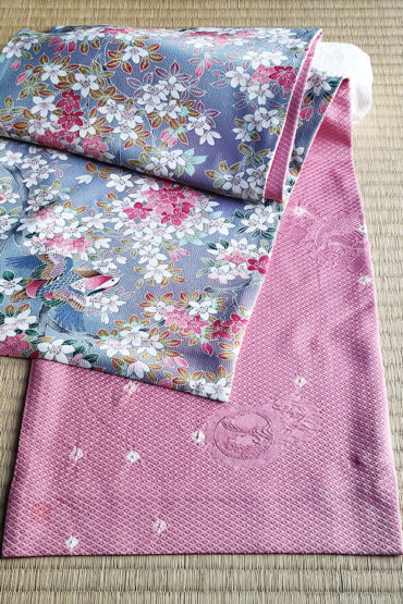 Japanese Handmade Kimono Silk Scarf Sakura j-okini Malta