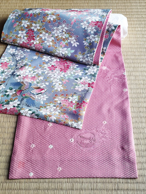 Japanese Handmade Kimono Silk Scarf Sakura j-okini Malta