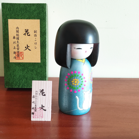 Japanese Kokeshi doll Hanabi Handmade wooden doll j-okini Malta