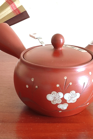 Hand-painted Tokoname Kyusu Teapot Ume