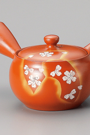 Japanese Hand-painted Tokoname Kyusu Teapot Sakura Obi j-okini Malta