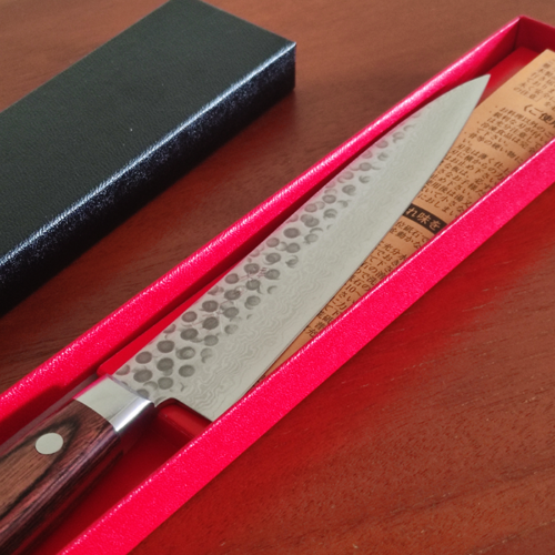 Japanese Kitchen Knife Petty | Hammered VG10 Damascus j-okini Malta