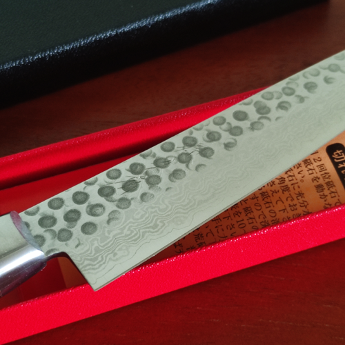 Japanese Kitchen Knife Petty | Hammered VG10 Damascus j-okini Malta