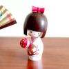 Japanese Kokeshi doll Temari j-okini Malta Handmade wooden doll