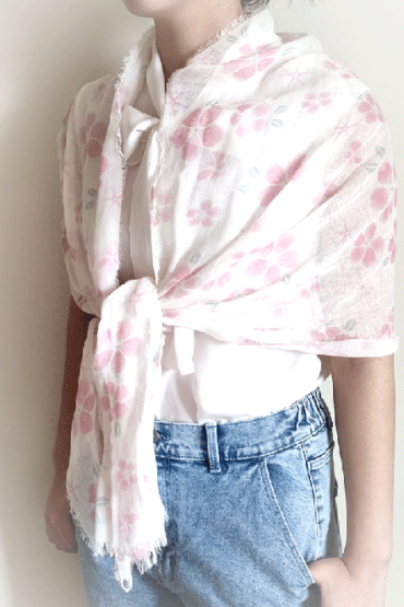 Japanese Organic Cotton Scarf | Sakura