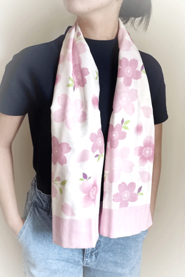 Japanese Soft Gauze Cotton Scarf Sakura