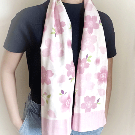 Japanese Soft Gauze Cotton Scarf Sakura