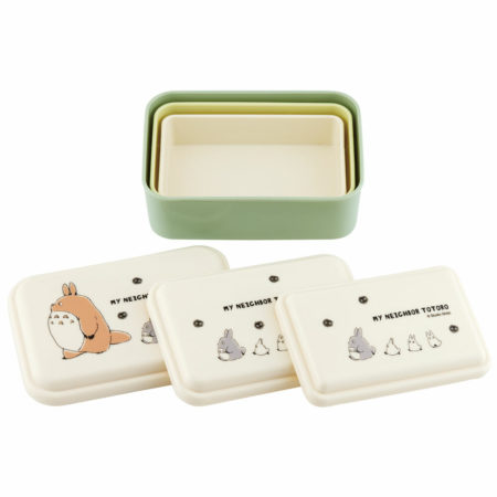 Dive into the enchanting world of Totoro and friends with our delightfully compact bento set, designed for convenience and charm. This bento set features three boxes that can be neatly stacked inside each other once you are done with lunch! Use all of the boxes for a lunchtime feast; or pack your lunch in one and snacks or desserts in another! Features Enchanting Design: Adorned with a heartwarming illustration of Totoro and his friends on a whimsical march Innovative Dome-Shaped Lid: Our thoughtfully designed dome-shaped lid ensures that your carefully prepared ingredients remain pristine and un-squashed, enhancing the flavor and appeal of your meals. Certified Antibacterial Protection: With the prestigious SIAA (Antibacterial Product Technology Council) certificate (JP0122581X0010B), you can be assured of the highest standards of safety and hygiene. Made in Japan. Available at j-okini.com in Malta