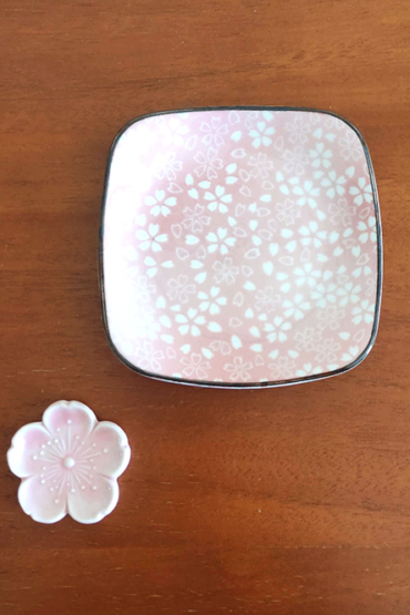 Sakura Plate and Chopsticks Rest