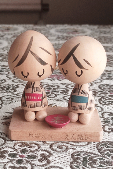 Vintage Wooden Matchmaking Dolls from Izumo Taisha (Showa Era)