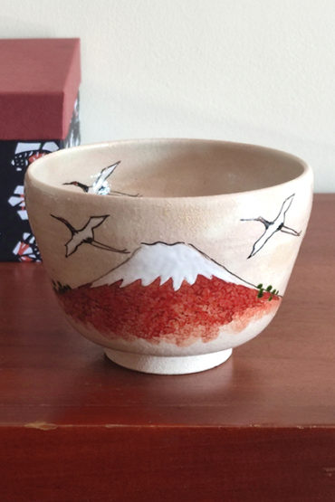 Kiyomizu-ware Handmade Matcha bowl | Red Fuji