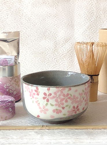 Elegant Sakura Matcha gift set with eco-friendly Furoshiki wrapping option. Available at j-okini.com in Malta