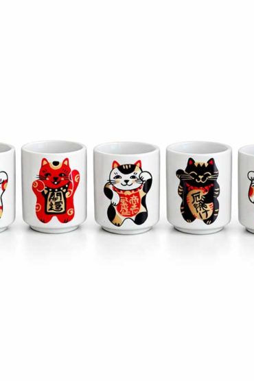 Maneki-Neko 5-Piece Sake Cup Set Maneki-Neko 5-Piece Sake Cup Set