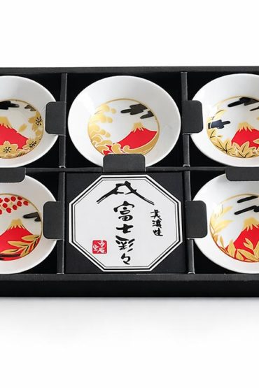 Red Fuji 5-Piece Sakazuki Sake Cup Set