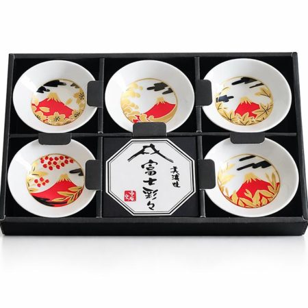Red Fuji 5-Piece Sakazuki Sake Cup Set
