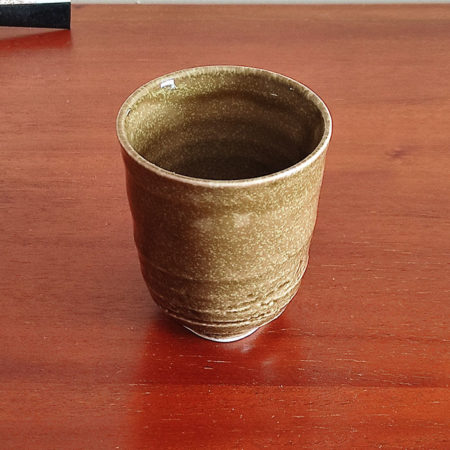 Oribe Brown Naga Yunomi – Mino Ware Teacup