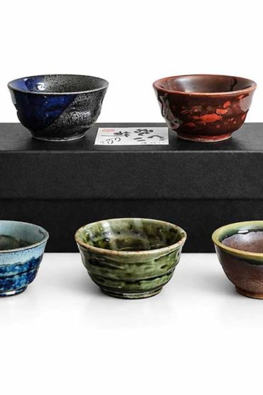 5-Piece Glazed Sake Cup Gift Set 5-Piece Glazed Sake Cup Gift Set