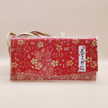 Hana Chirimen Kimono Wallet | Red