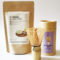 100g Uji Matcha powder with traditional bamboo whisk set – organic green tea from Japan