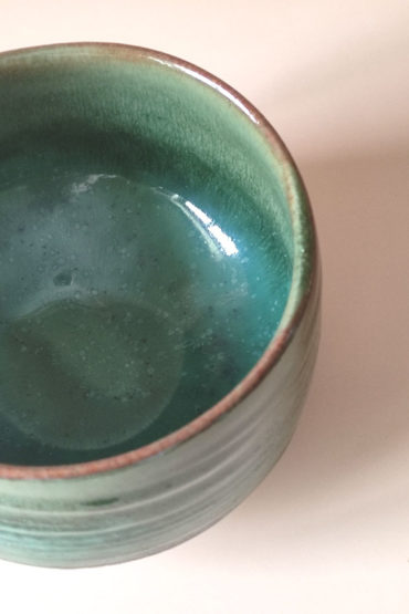 Shakugama matcha bowl from Japan – handcrafted Mino ware chawan, green glazed tea bowl for Japanese tea ceremony.. Available at j-okini.com in Malta