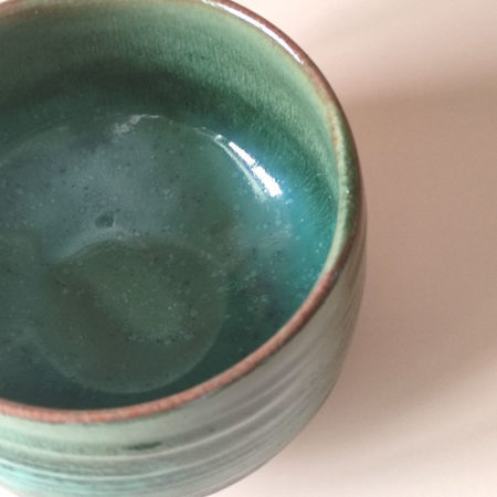 Shakugama matcha bowl from Japan – handcrafted Mino ware chawan, green glazed tea bowl for Japanese tea ceremony.. Available at j-okini.com in Malta