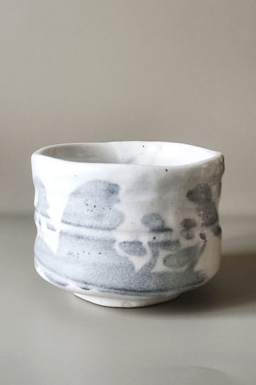 Tall Mino Ware Matcha Bowl Shiro Shino