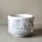 Handcrafted tall white Shino Matcha bowl (白志野抹茶碗) with grey brush-like patterns, Mino ware ceramic from Japan, 10.8cm diameter.. Available at j-okini.com in Malta