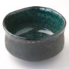 Tube-shaped chawan with Asagi-iro glaze inside and dark grey outside. Malta