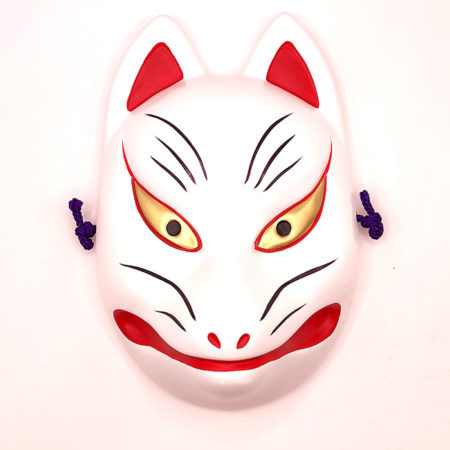 Kitsune Kabuki Mask – Japanese Pottery Wall Decoration (18cm)