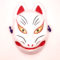 Kitsune Kabuki mask pottery wall decoration 18cm, Japanese fox spirit Kabuki mask hanging ornament, Pottery Kabuki mask Kitsune design for Japanese interior décor, j-okini.com in Malta