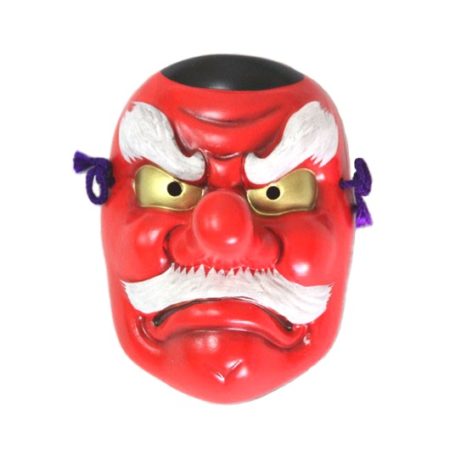 Tengu Noh Mask Japanese Pottery Wall Decoration (16cm)