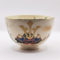 Vintage handmade Matcha bowl with kabuto samurai helmet and Japanese iris design, gold rim, signed by artist Tōsei.. Available at j-okini.com in Malta