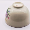 Vintage handmade Matcha bowl with kabuto samurai helmet and Japanese iris design, gold rim, signed by artist Tōsei.