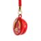 Small red Pokkuri bell netsuke shaped in traditional Japanese wooden clogs. Japanese accessory available at j-okini.com in Malta