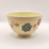 Vintage handmade Japanese Matcha bowl with sakura and autumn grass motifs in gold and enamel on ivory glaze.. Available at j-okini.com in Malta