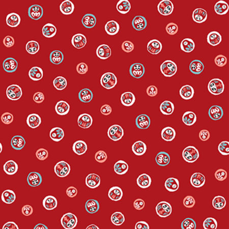 Adorable red Daruma Furoshiki wrapping cloth (48cm) featuring lucky Daruma motifs. Perfect for Christmas wrapping, bento, or eco-friendly gifts. Made in Japan. Available at j-okini.com in Malta