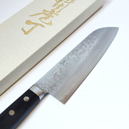 “Sairyū” Santoku Knife – VG10 Core, Damascus 3-Layer Steel, 170mm