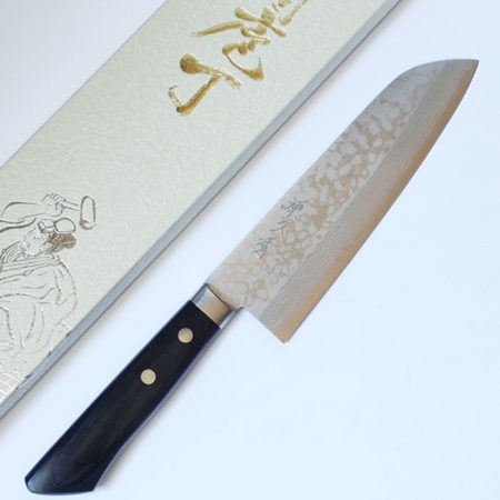 Sairyū Santoku Knife 170mm with VG10 core and Damascus stainless steel blade, Handmade in Japan. Available at j-okini.com in Malta