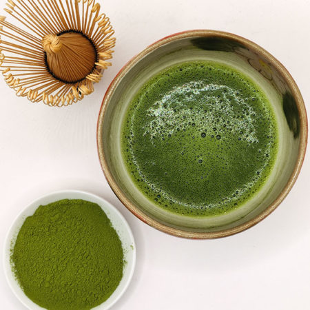 Whisked Matcha using premium grade Uji Matcha
