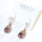 Hanamachi glass earrings in purple with delicate floral design, small 1 cm teardrop beads and transparent allergy-friendly hooks, made in Japan.. Available at j-okini.com in Malta