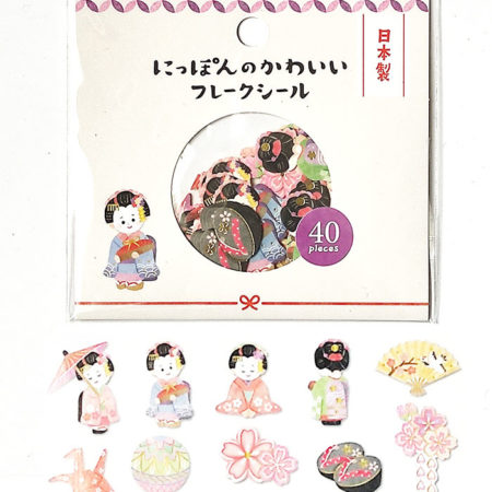 Nippon Kawaii Flake Stickers | Maiko Collection (40 Pieces)