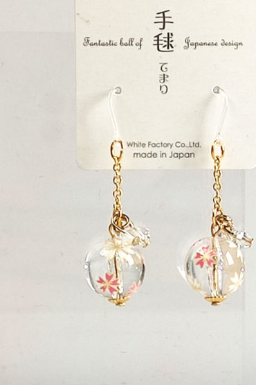 Temari Earrings – Transparent Sakura Ball