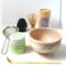 Luxury Japanese ceremonial matcha tea set with handmade Kiyomizu ware bowl, bamboo whisk, scoop, whisk holder, tea sifter, and Miyabi ceremonial grade matcha.