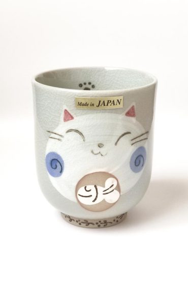 Japanese Mino Ware Shippo Neko Cat Tea Cup | j-okini